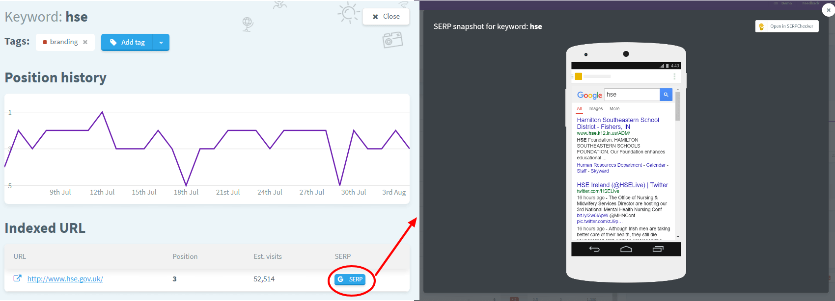serp snapshot serpwatcher